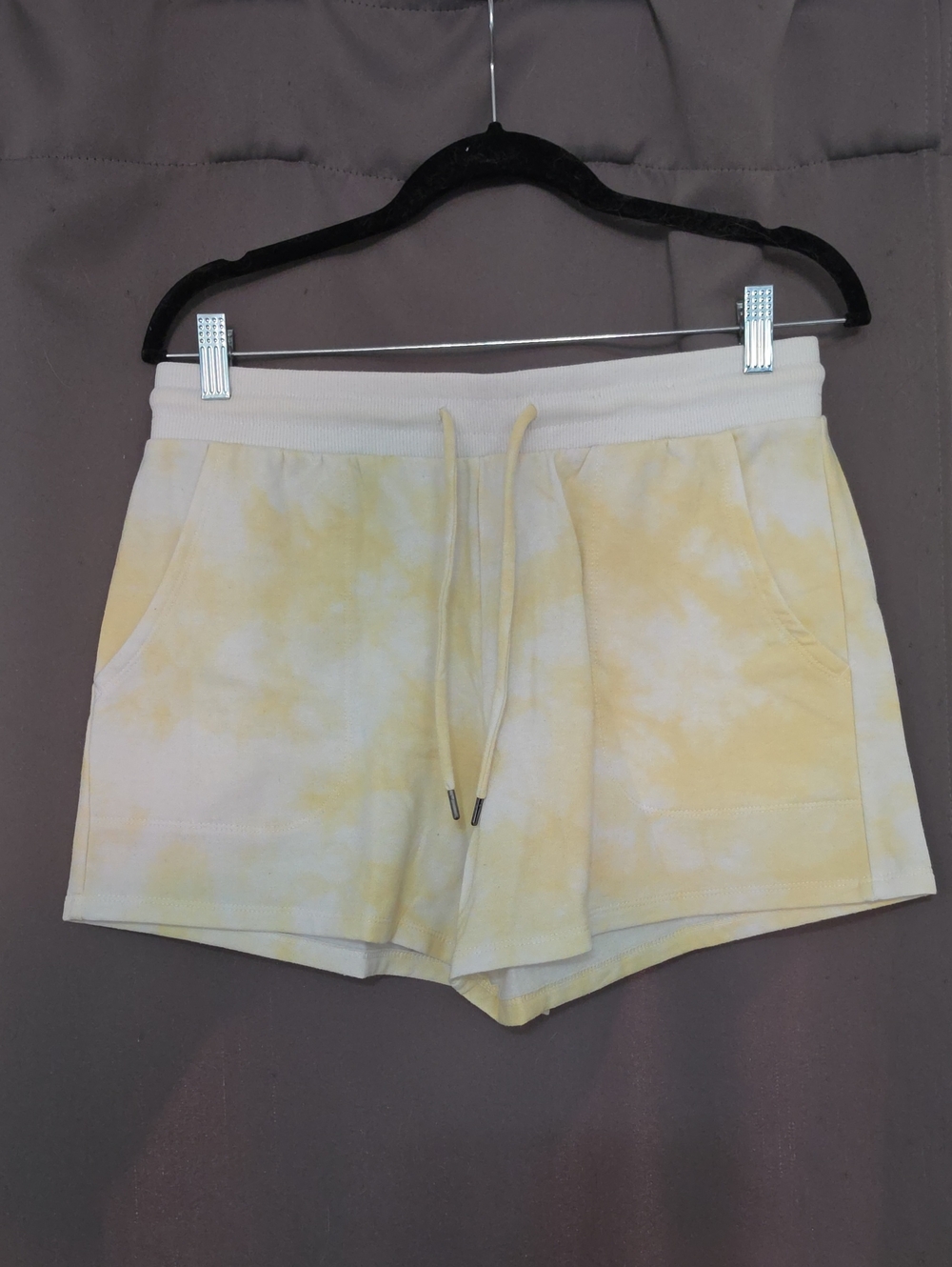 stars above Yellow Tie-Dye Drawstring Athletic Shorts